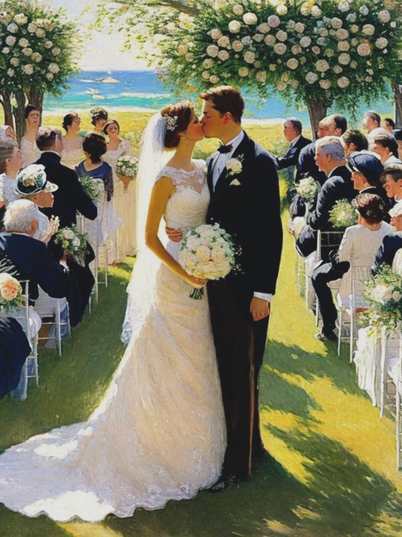 08745-3503827712-Childe Hassam,soft,sunny and gentle,Champagne, wedding scene, all audience watching real bride and groom kissing.png